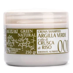 Крем-шампунь із зеленою глиною і рисовими висівками Orising Green Natural Cream Shampoo Argilla Verde, 250 мл