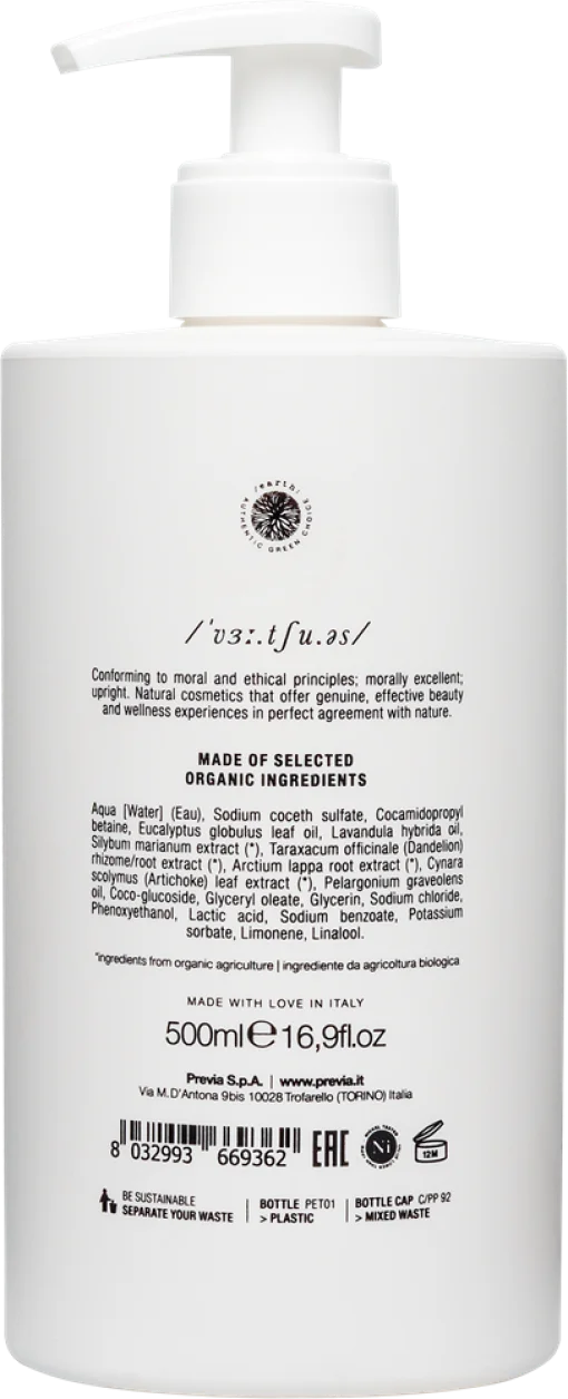 Previa VIRTUOUS Гель для душа успокаивающий освежающий 500мл