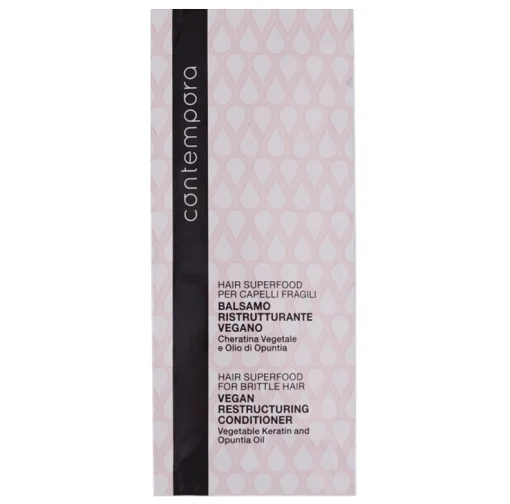 Кондиціонер реструктуруючий з рослинним кератином та олією опунції Contempora Hair Superfood For Brittle Hair Vegan Restructuring Conditioner