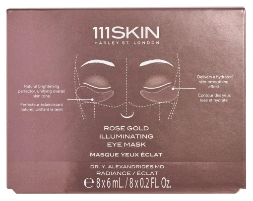 Патчи осветительные для кожи вокруг глаз из розового золота 111 SKIN Rose Gold Illuminating Eye Mask Box, 8 шт