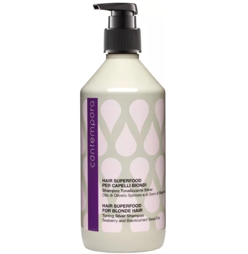Тонуючий шампунь "Холодний блонд" Contempora Hair Superfood For Blonde Hair Toning Silver Shampoo, 500 ml