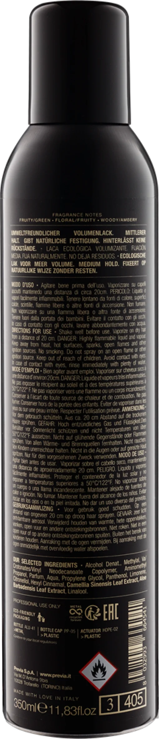 Previa STYLE&amp;FINISH Спрей для об'єму середньої фіксації 350мл