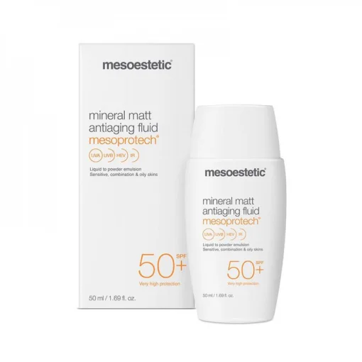 Минеральный флюид для жирной кожи SPF 50+ Mesoestetic Mesoprotech Mineral Matt Antiaging Fluid, 50 мл