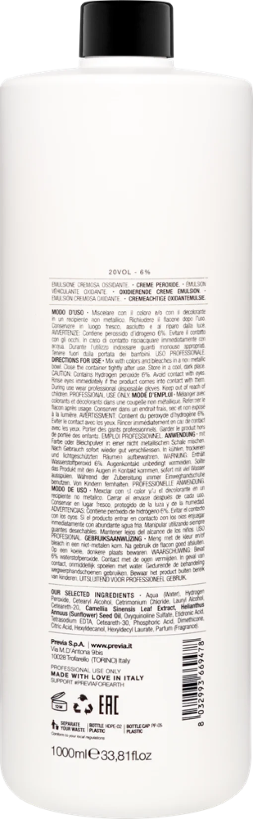 Previa prof. COLOUR Окислитель 20 VOL. 1000 мл