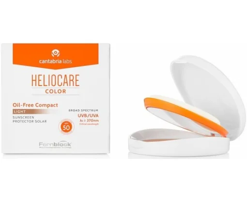 Крем-пудра компактная Cantabria Labs Heliocare Color Compact Oil-Free на водной основе с SPF 50 для жирной и комбинированной кожи (тон темный)