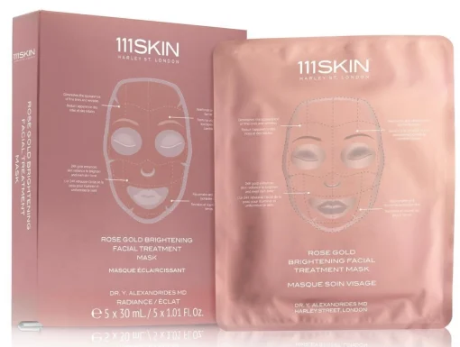 Освітлююча маска для обличчя з рожевим золотом 111 SKIN Rose Gold Brightening Facial Treatment Mask Box, 5 шт