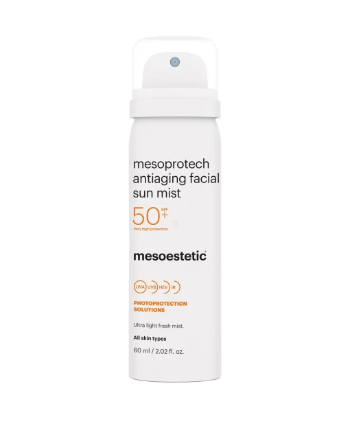 Сонцезахисний спрей для обличчя з антивіковим ефектом SPF 50+ Mesoestetic Antiaging facial sun mist, 60 мл