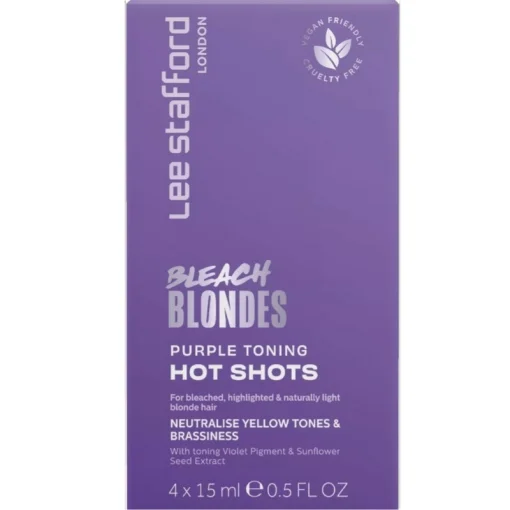 Тонуючі фіолетові шоти для освітленого волосся Lee Stafford Bleach Blondes Purple Toning Hot Shots, 4х15 мл